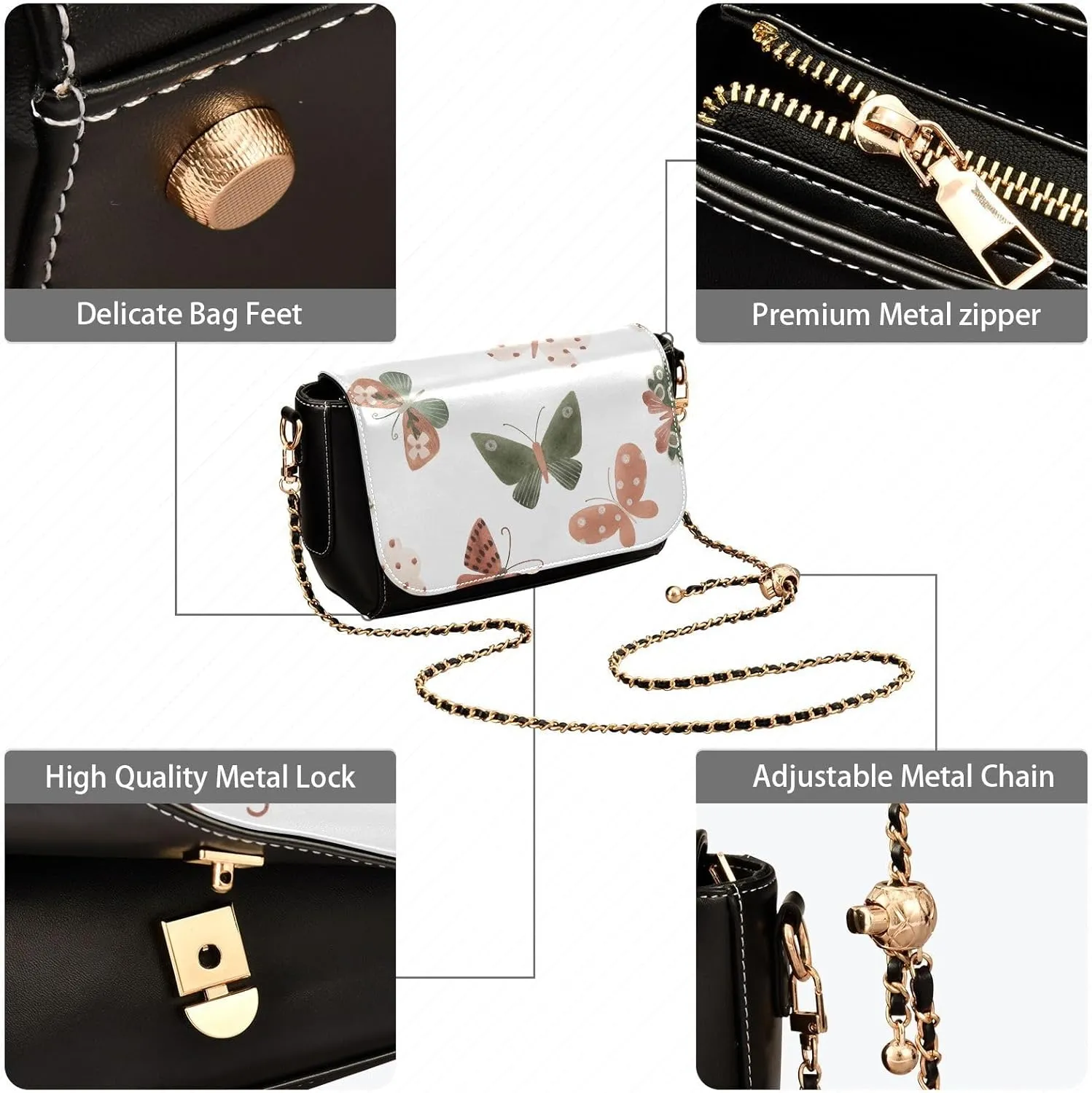 Crossbody Bags for Women Trendy Women's Black Shoulder Bag Small PU Leather Flap Cross Body Bag Handbags