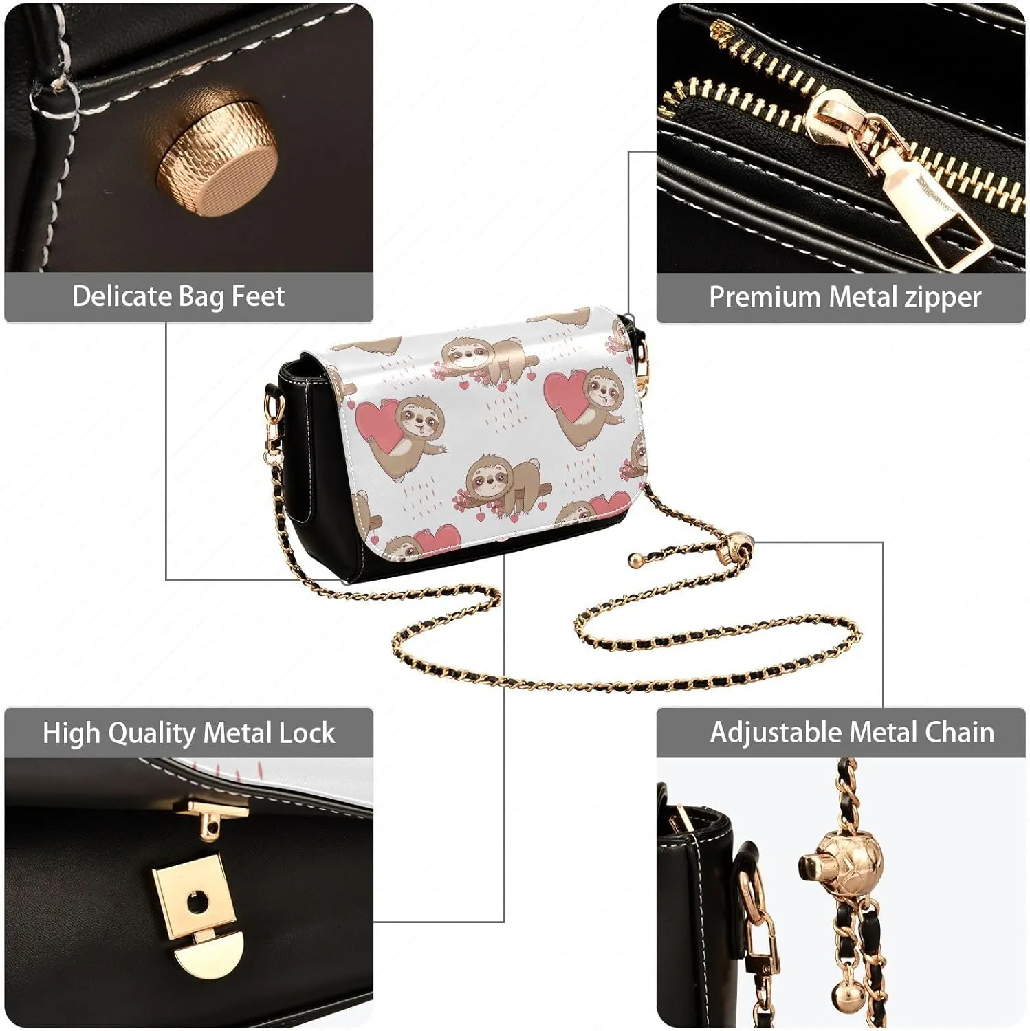 Crossbody Bags for Women Trendy Women's Black Shoulder Bag Small PU Leather Flap Cross Body Bag Handbags
