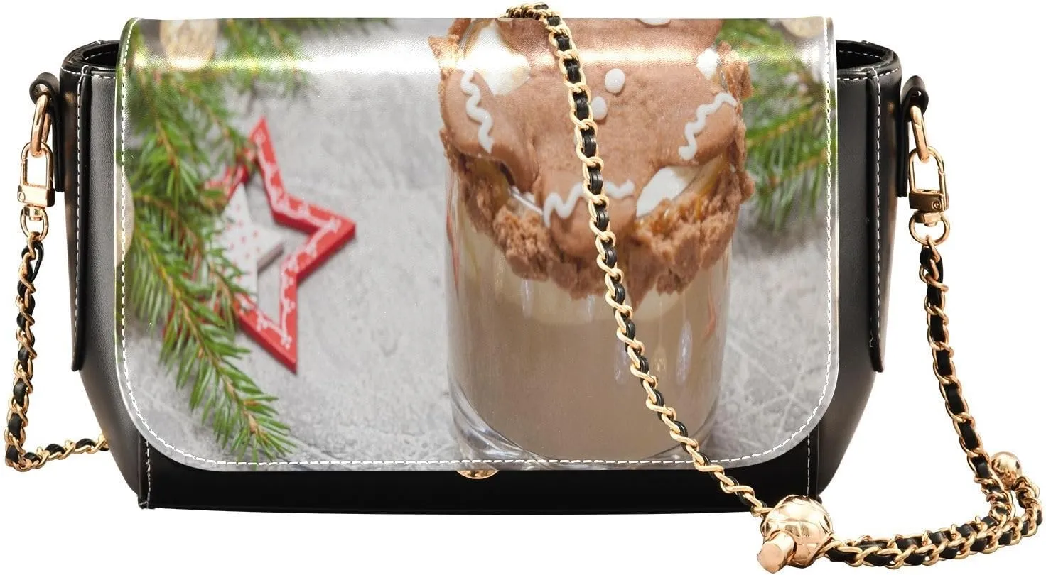 Crossbody Bags for Women Trendy Women's Black Shoulder Bag Small PU Leather Flap Cross Body Bag Handbags