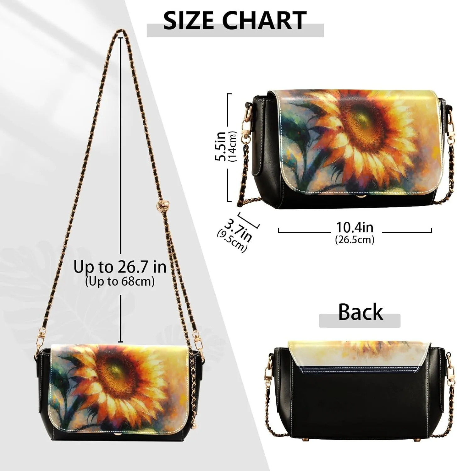 Crossbody Bags for Women Trendy Women's Black Shoulder Bag Small PU Leather Flap Cross Body Bag Handbags