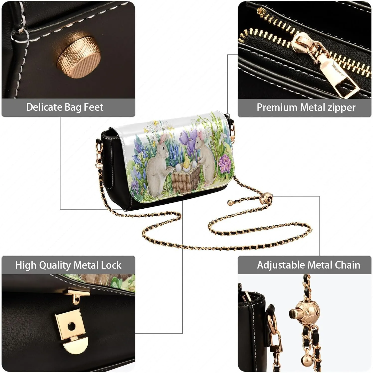 Crossbody Bags for Women Trendy Women's Black Shoulder Bag Small PU Leather Flap Cross Body Bag Handbags