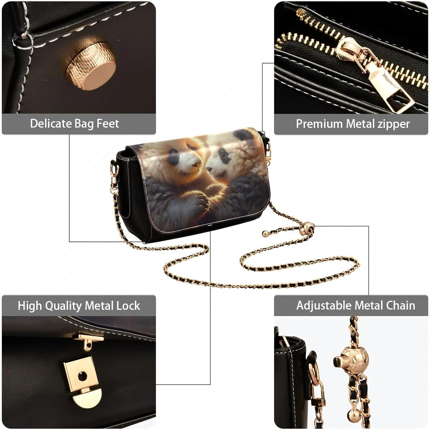 Crossbody Bags for Women Trendy Women's Black Shoulder Bag Small PU Leather Flap Cross Body Bag Handbags