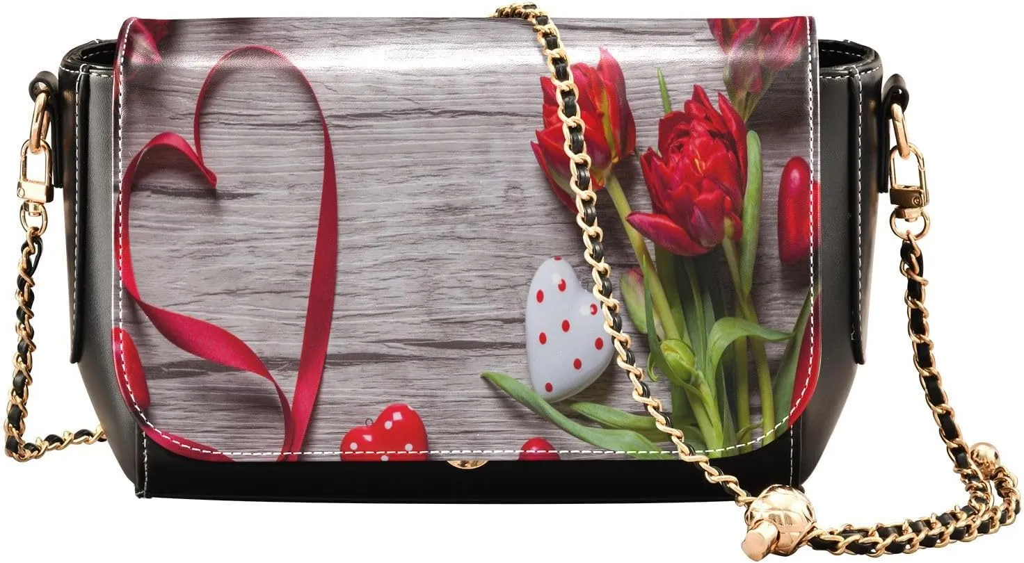Crossbody Bags for Women Trendy Women's Black Shoulder Bag Small PU Leather Flap Cross Body Bag Handbags