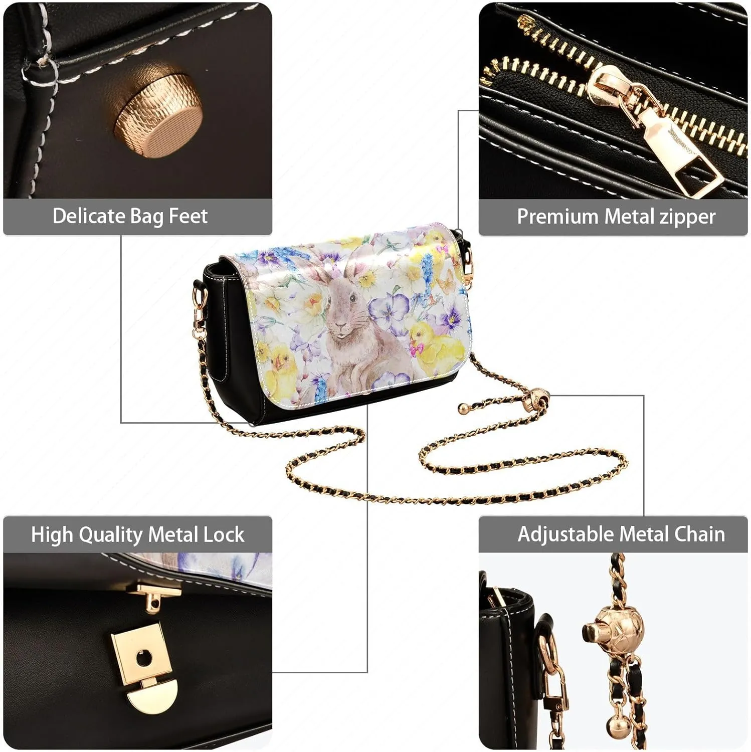 Crossbody Bags for Women Trendy Women's Black Shoulder Bag Small PU Leather Flap Cross Body Bag Handbags
