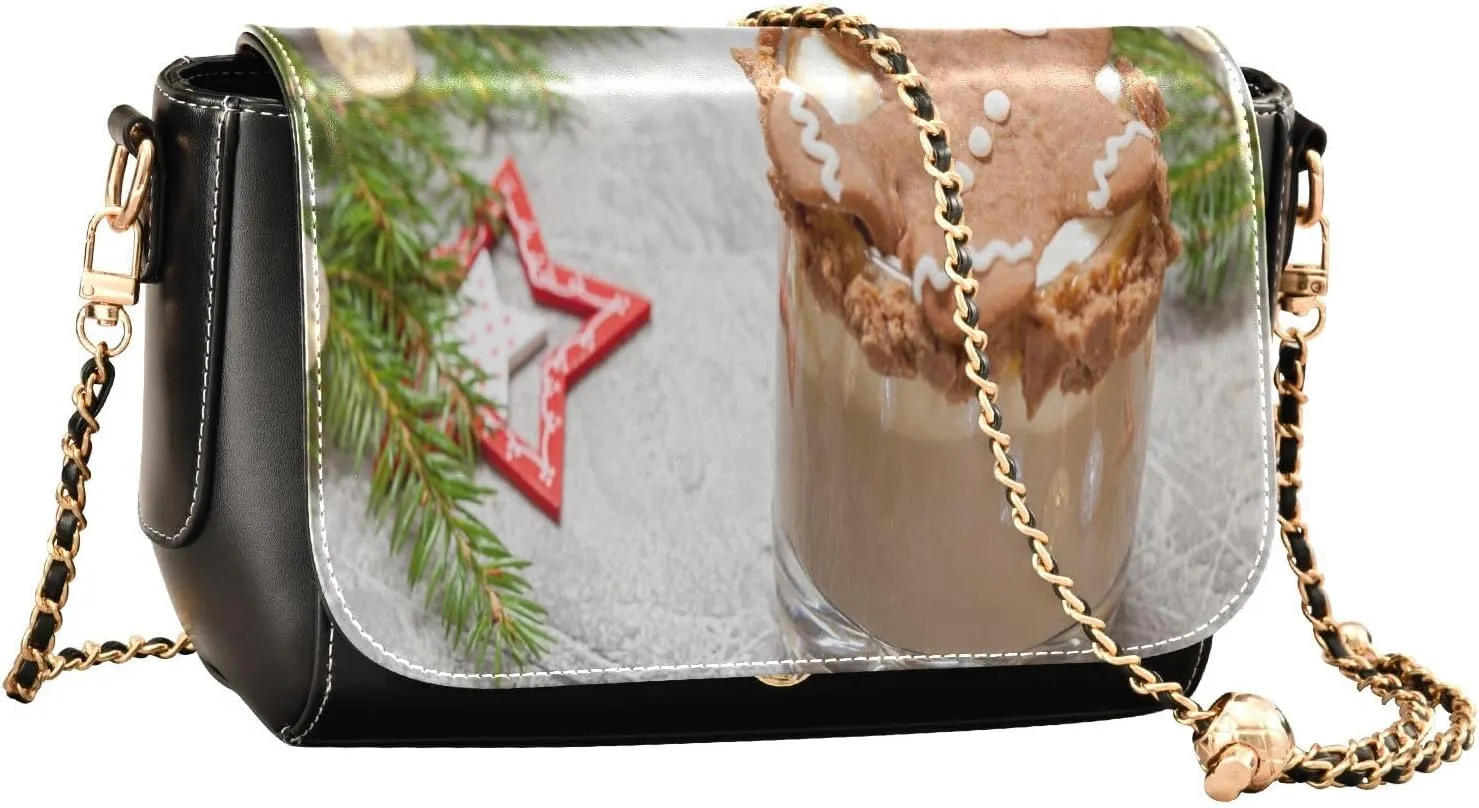 Crossbody Bags for Women Trendy Women's Black Shoulder Bag Small PU Leather Flap Cross Body Bag Handbags