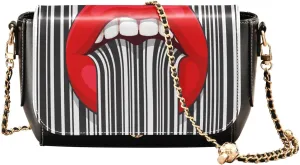 Crossbody Bags for Women Trendy Women's Black Shoulder Bag Small PU Leather Flap Cross Body Bag Handbags