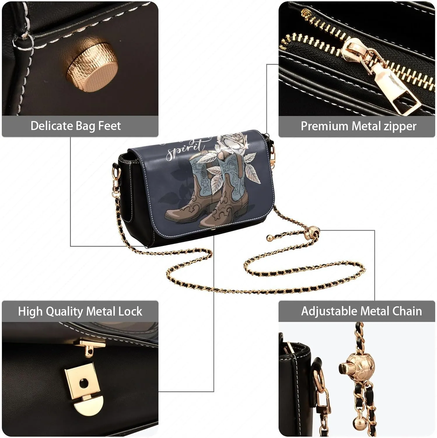 Crossbody Bags for Women Trendy Women's Black Shoulder Bag Small PU Leather Flap Cross Body Bag Handbags