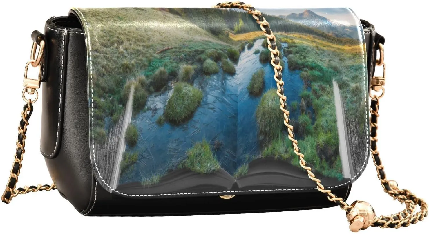 Crossbody Bags for Women Trendy Women's Black Shoulder Bag Small PU Leather Flap Cross Body Bag Handbags