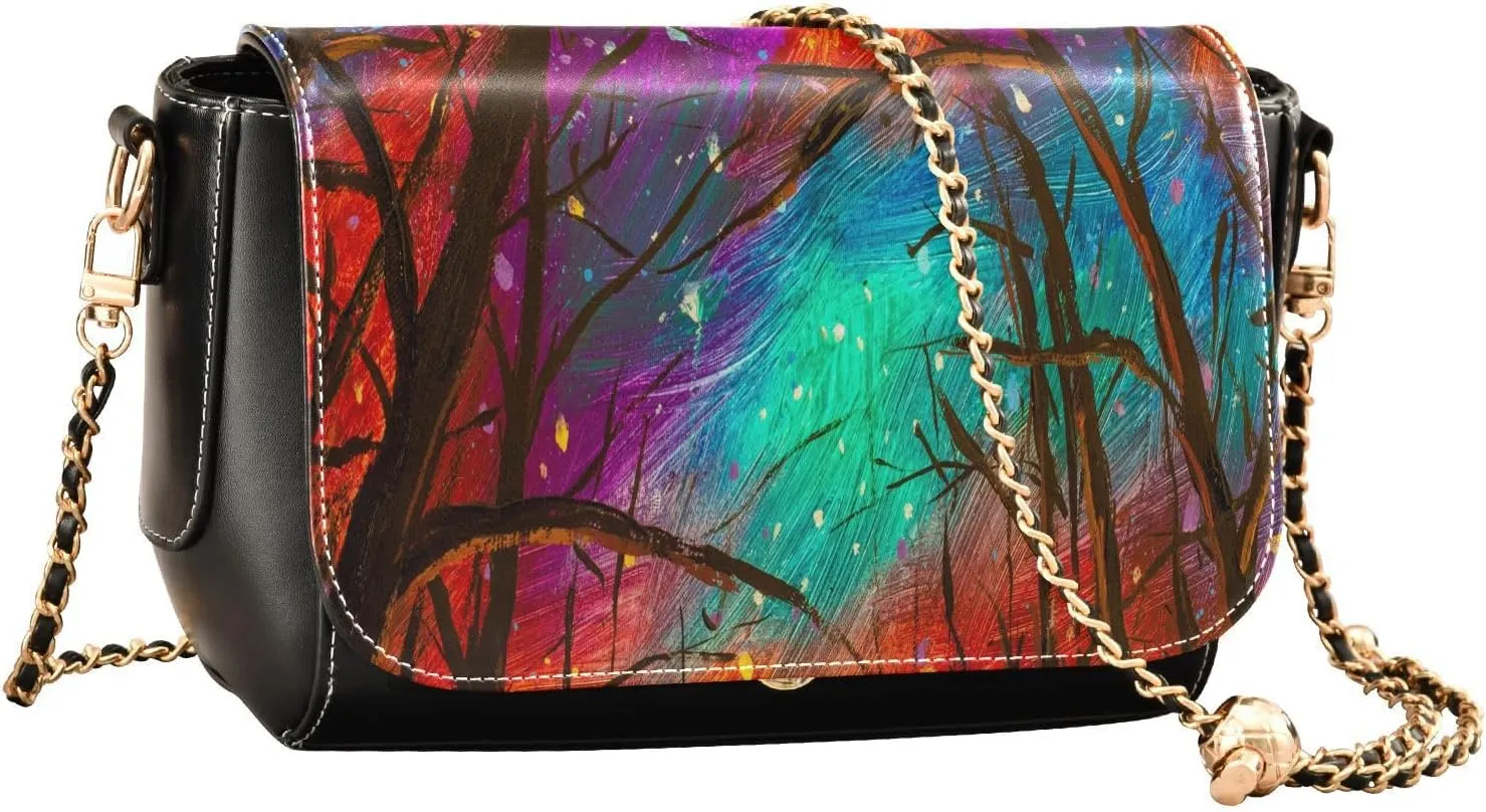Crossbody Bags for Women Trendy Women's Black Shoulder Bag Small PU Leather Flap Cross Body Bag Handbags