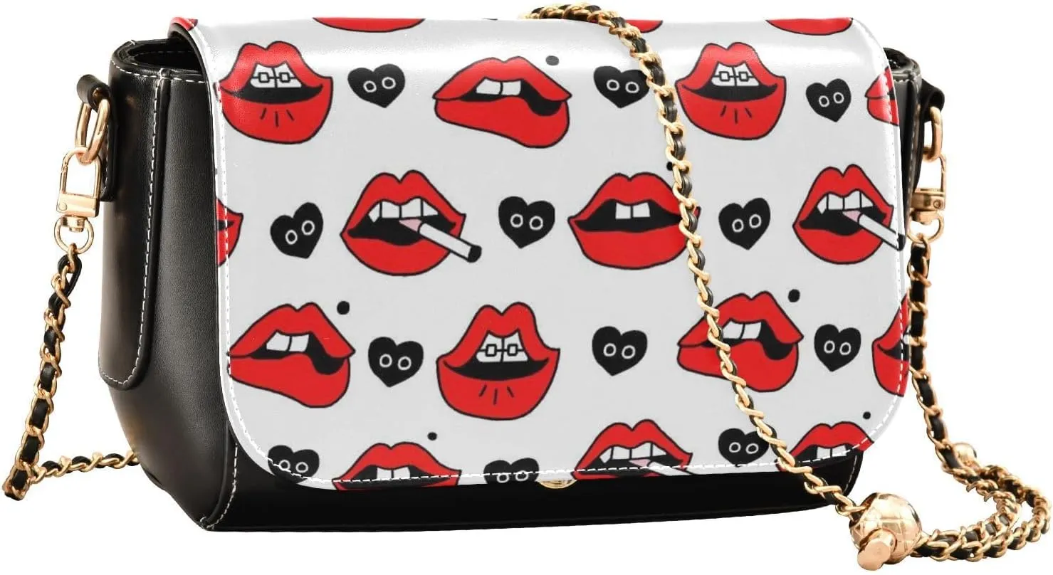 Crossbody Bags for Women Trendy Women's Black Shoulder Bag Small PU Leather Flap Cross Body Bag Handbags