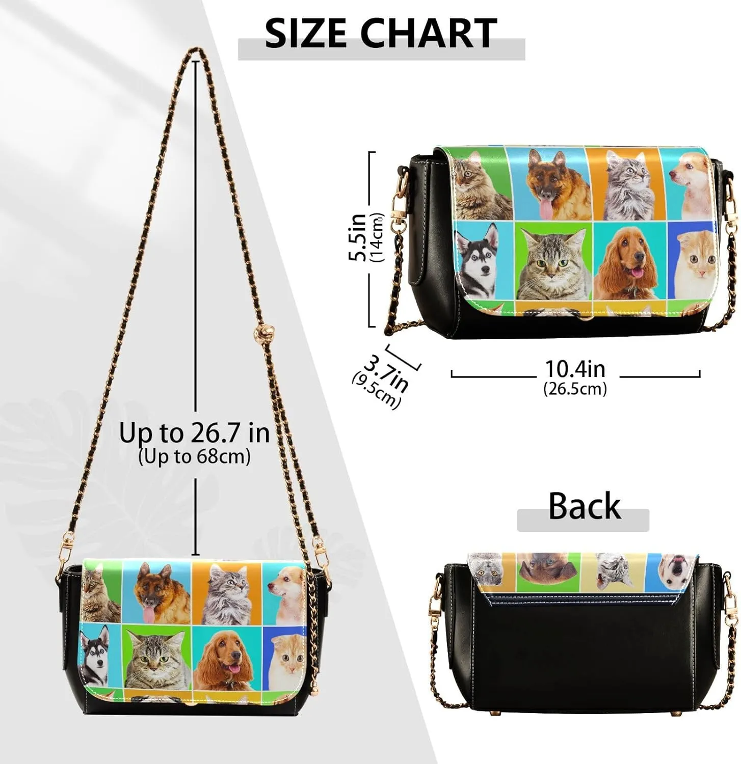 Crossbody Bags for Women Trendy Women's Black Shoulder Bag Small PU Leather Flap Cross Body Bag Handbags