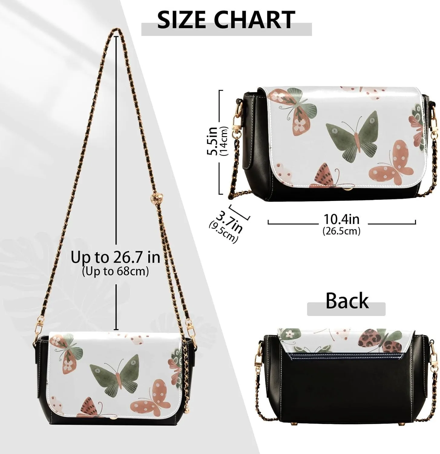 Crossbody Bags for Women Trendy Women's Black Shoulder Bag Small PU Leather Flap Cross Body Bag Handbags