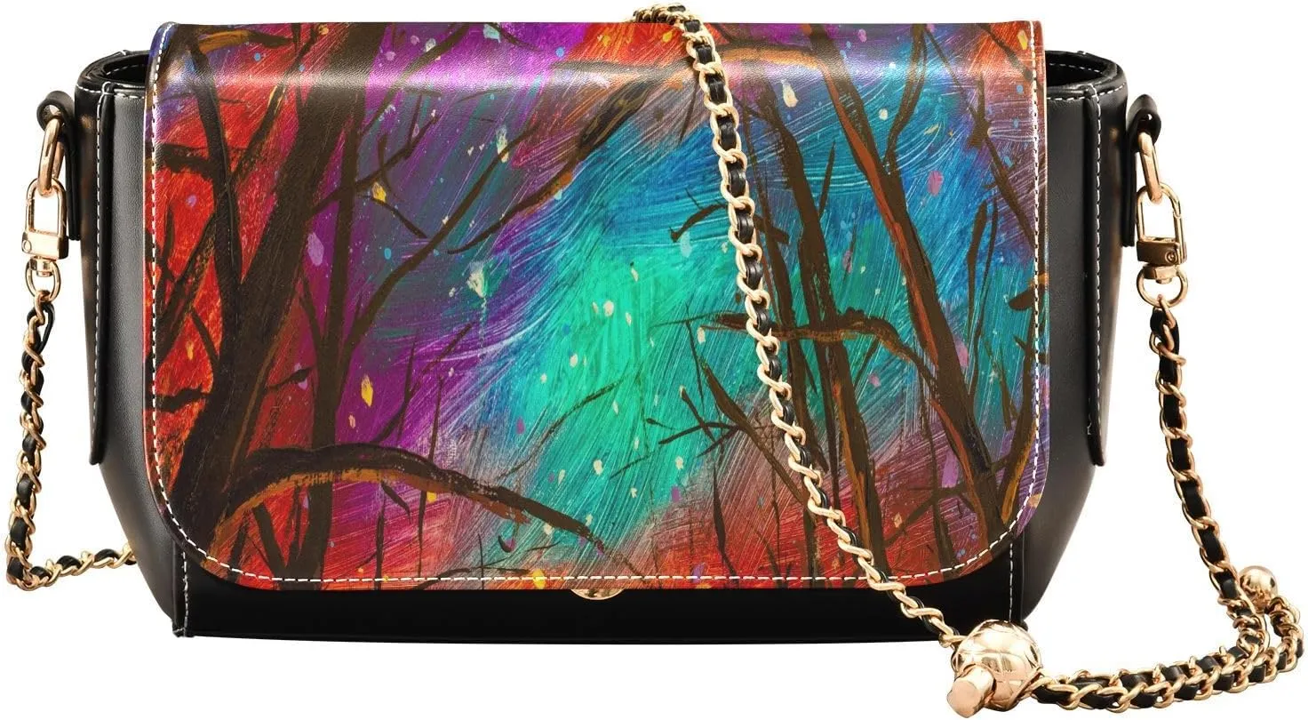 Crossbody Bags for Women Trendy Women's Black Shoulder Bag Small PU Leather Flap Cross Body Bag Handbags