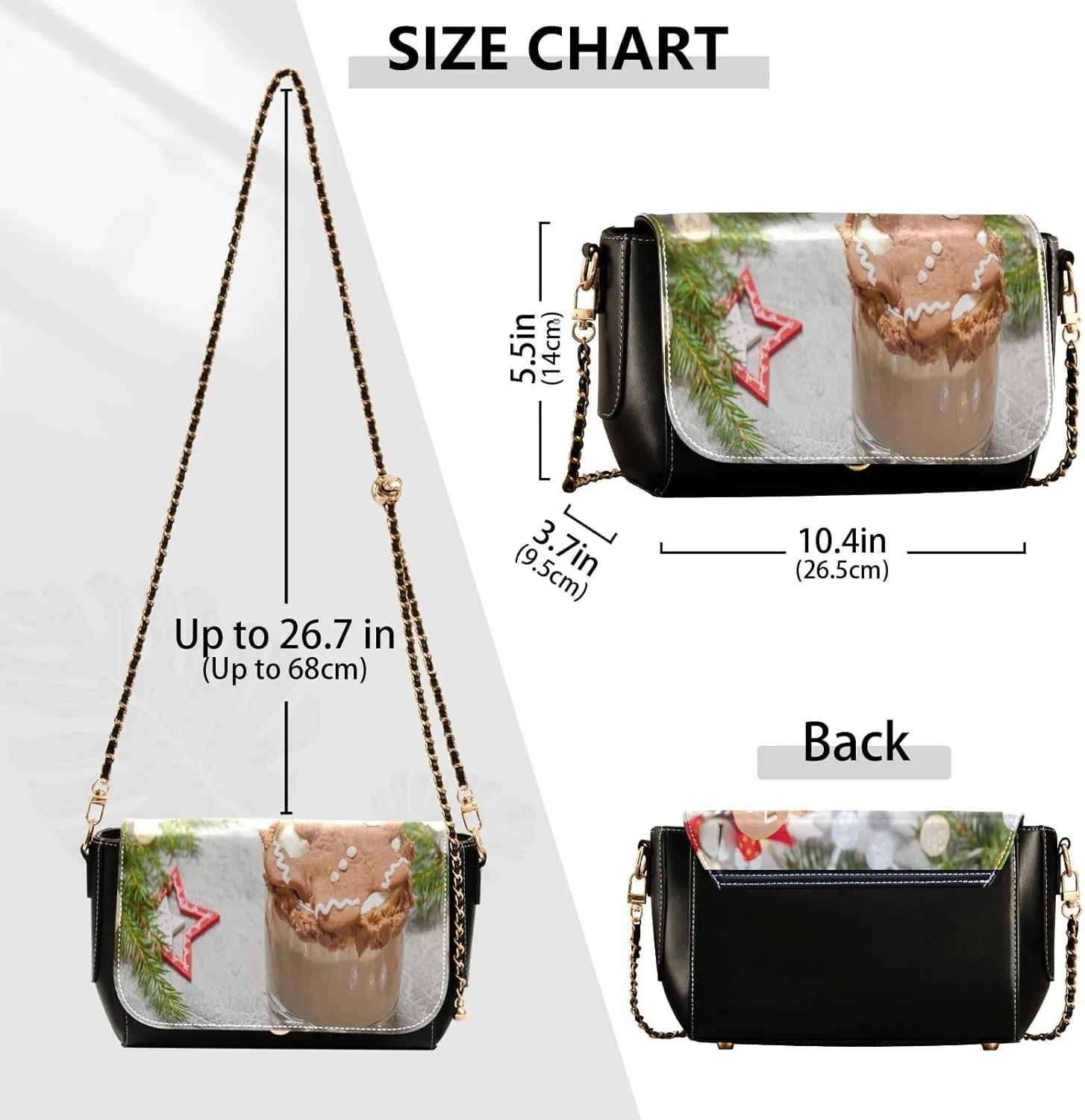 Crossbody Bags for Women Trendy Women's Black Shoulder Bag Small PU Leather Flap Cross Body Bag Handbags