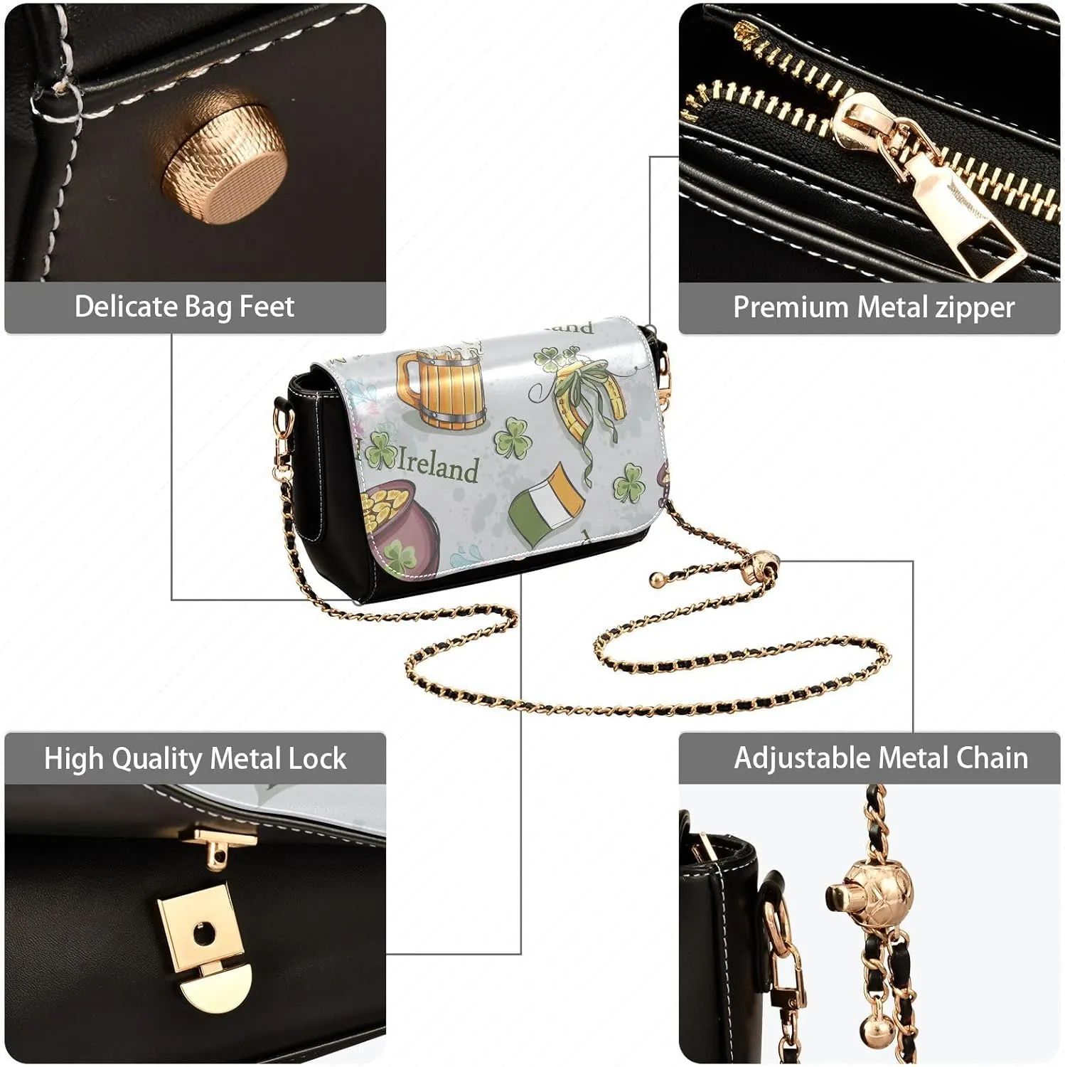 Crossbody Bags for Women Trendy Women's Black Shoulder Bag Small PU Leather Flap Cross Body Bag Handbags
