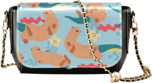 Crossbody Bags for Women Trendy Women's Black Shoulder Bag Small PU Leather Flap Cross Body Bag Handbags
