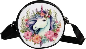 Crossbody Bags for Women,Crossbody Bag Men,Small Sling Bag,Unicorn Floral Bushes,Crossbody Purse