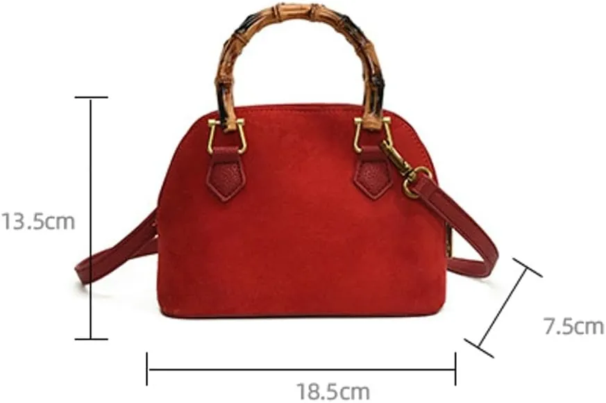 Crossbody Bags Handbags Women 2025 Trendy Spring Bamboo Handle Purse Suede Shoulder Bags Satchel Tote Holiday Travel