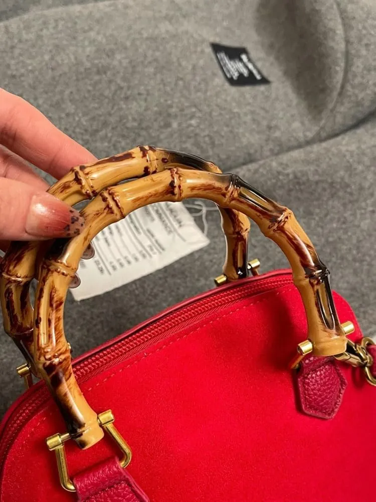 Crossbody Bags Handbags Women 2025 Trendy Spring Bamboo Handle Purse Suede Shoulder Bags Satchel Tote Holiday Travel