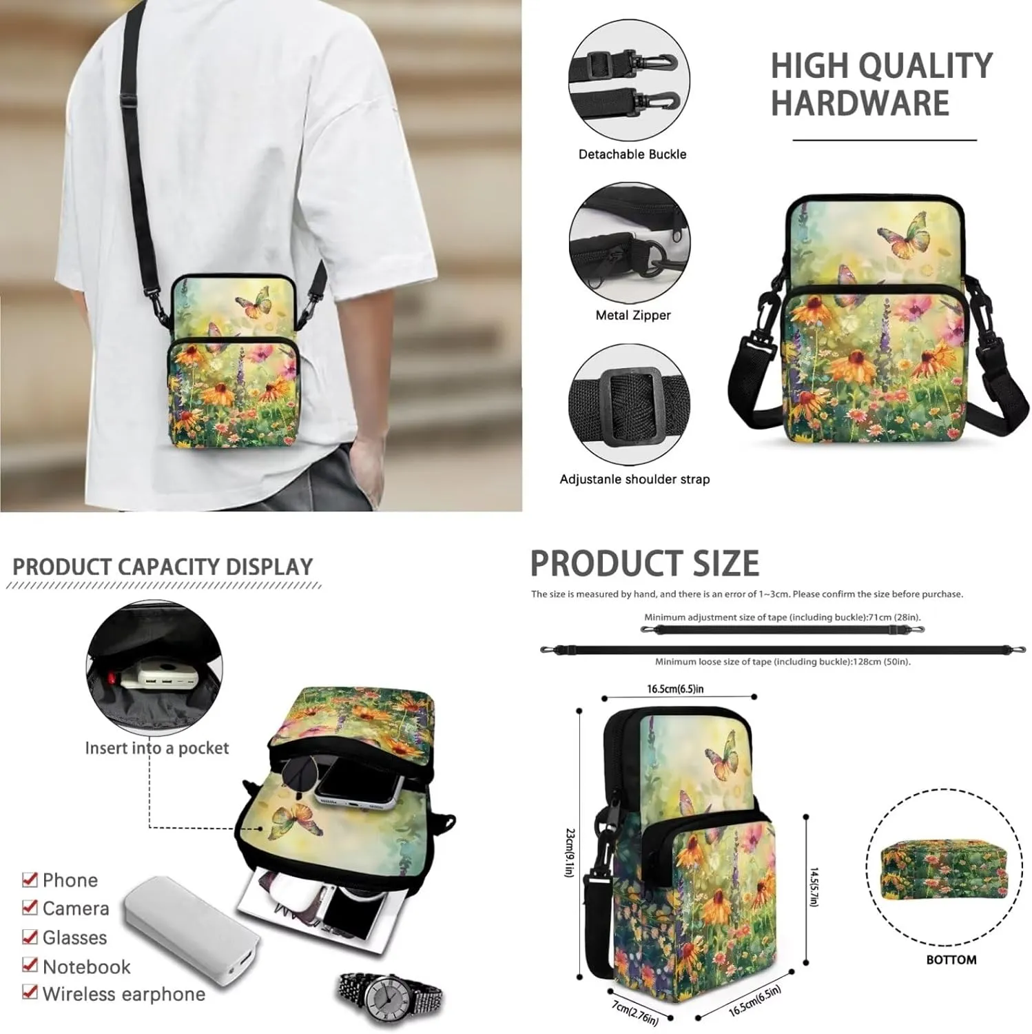 Crossbody Purses with Keychain Set for Women Small Sling Bag for Women Crossbody Purse Outdoor Tarvel Gift