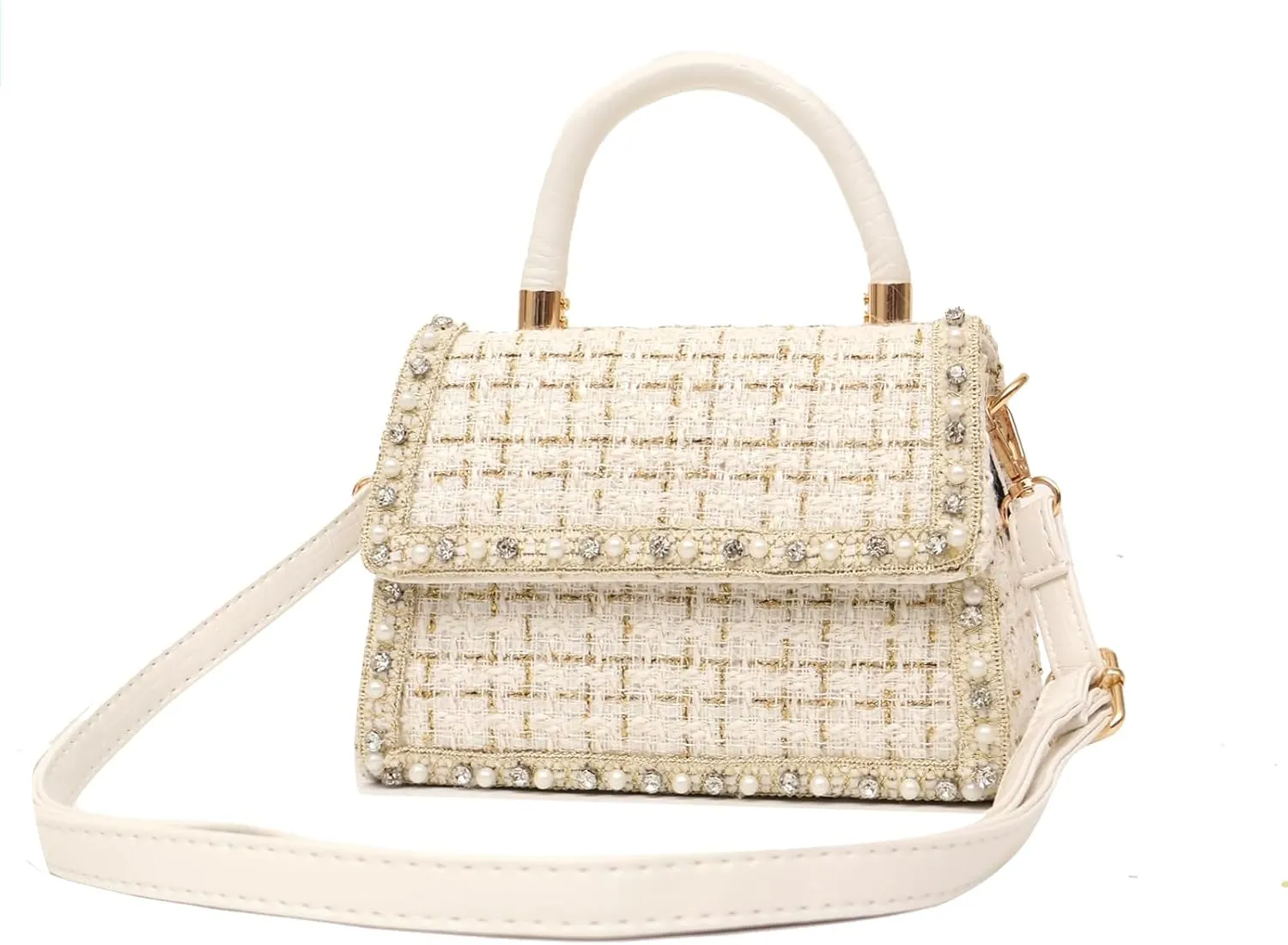 Crossbody Shoulder Bag for Women, Fashion Tweed Top-Handle Small Purses Handbags Evening Bag Satchel Shoulder Bags