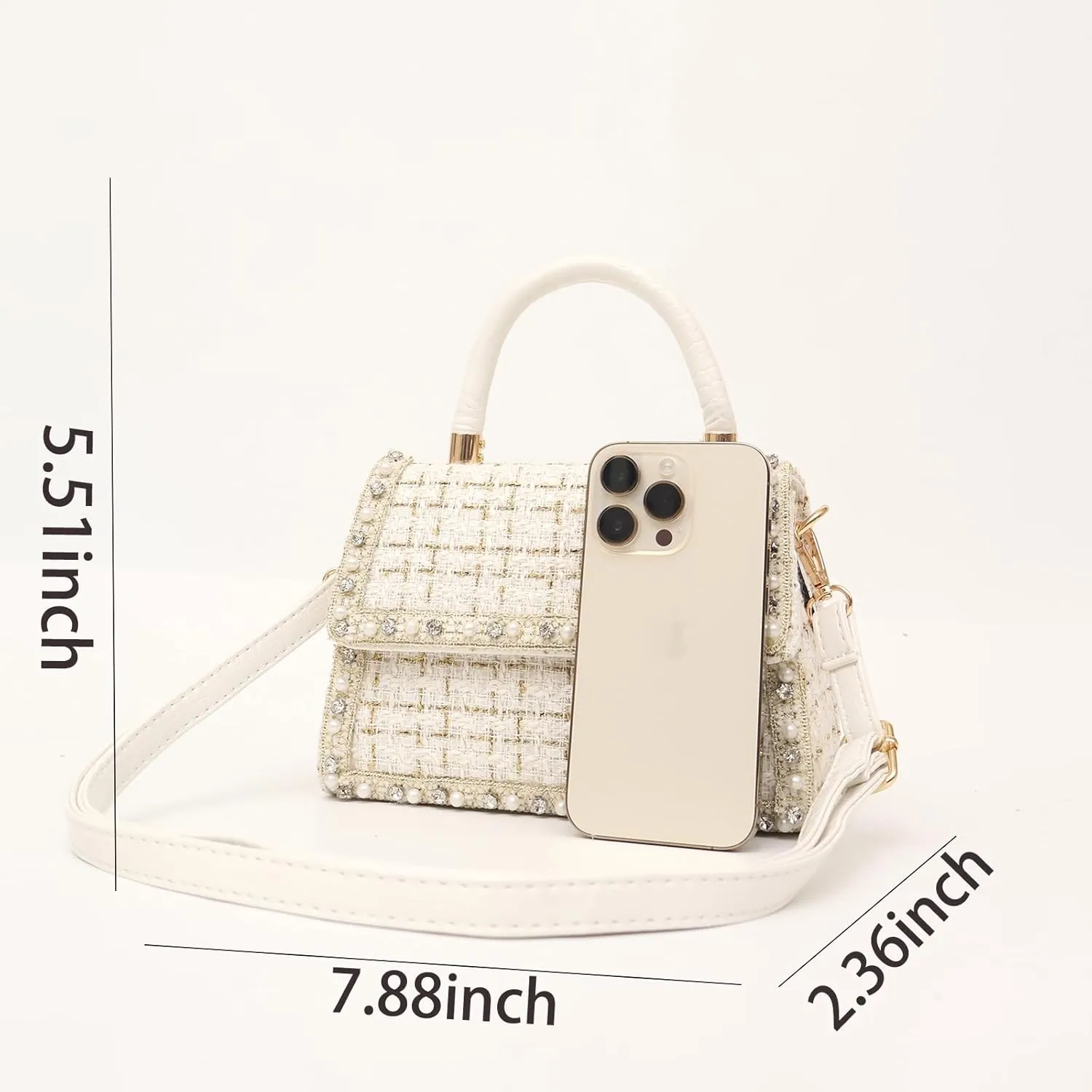 Crossbody Shoulder Bag for Women, Fashion Tweed Top-Handle Small Purses Handbags Evening Bag Satchel Shoulder Bags