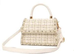 Crossbody Shoulder Bag for Women, Fashion Tweed Top-Handle Small Purses Handbags Evening Bag Satchel Shoulder Bags