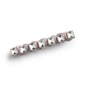 Crystal Satin Clip-Mauve| Satin Composition with Stunning All-Over Crystals & Secure Alligator Clip for Effortless Glam