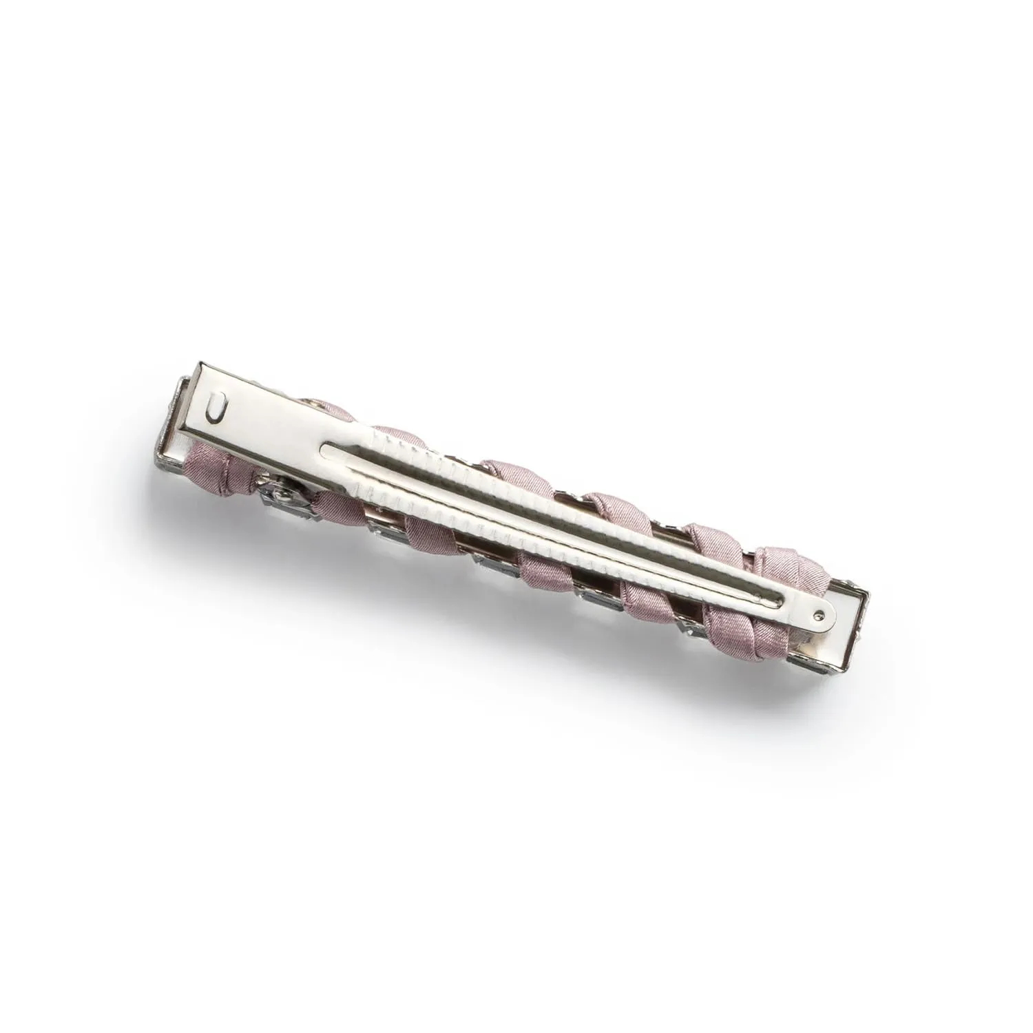 Crystal Satin Clip-Mauve| Satin Composition with Stunning All-Over Crystals & Secure Alligator Clip for Effortless Glam