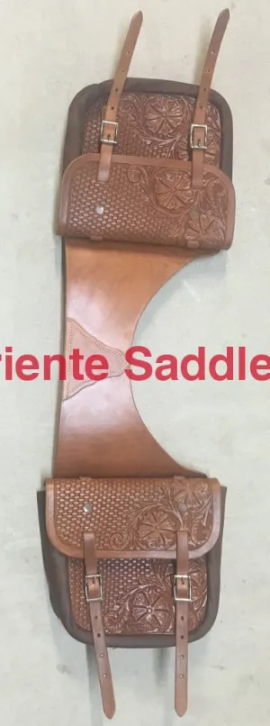 CSBAG 106 Saddle Bags Floral   Basket Tooling