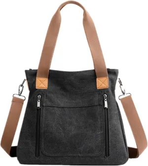 Cute Canvas Tote Crossbody Shoulder Bag Messenger Handbag for Work, Shopping, Travel…