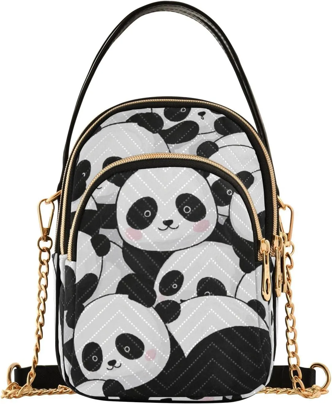 Cute Cartoon Panda trendy shoulder bag for women with multi pockets handbag for women for travel
