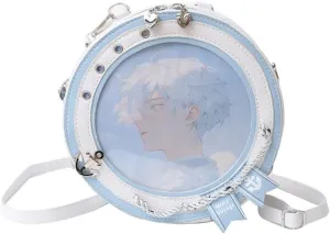 Cute Itabag Kawaii Shoulder Purse, Y2k Purse Coquette Harajuku Grunge Ita Bag Crossbody Bag 90s Aesthetic Cutecore Bag (Blue)