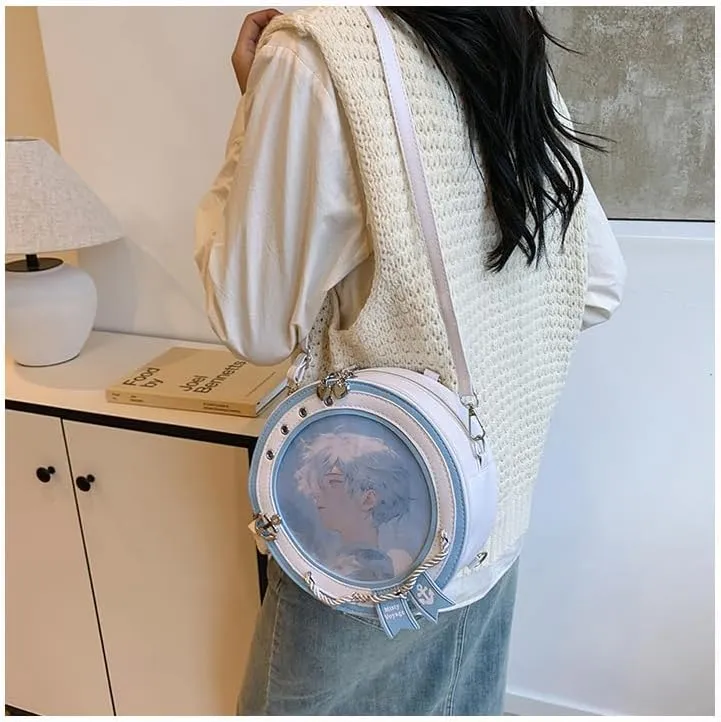 Cute Itabag Kawaii Shoulder Purse, Y2k Purse Coquette Harajuku Grunge Ita Bag Crossbody Bag 90s Aesthetic Cutecore Bag (Blue)