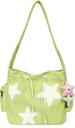 Cute Kawaii Messenger Bag Canvas Crossbody Bag Aesthetic Shoulder Bag for Women Men Flap Messenger Bag