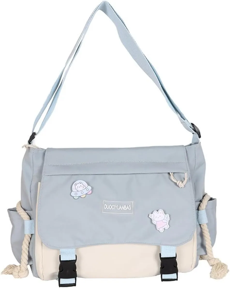 Cute Messenger Bag Y2K Aesthetic Crossbody Bags Kawaii Messenger Bags Shoulder Tote Purse for Womens