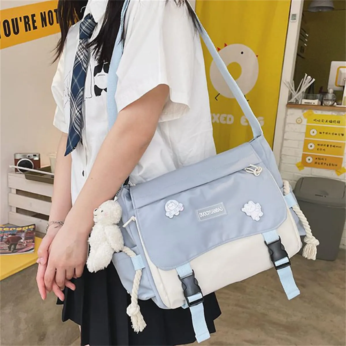 Cute Messenger Bag Y2K Aesthetic Crossbody Bags Kawaii Messenger Bags Shoulder Tote Purse for Womens