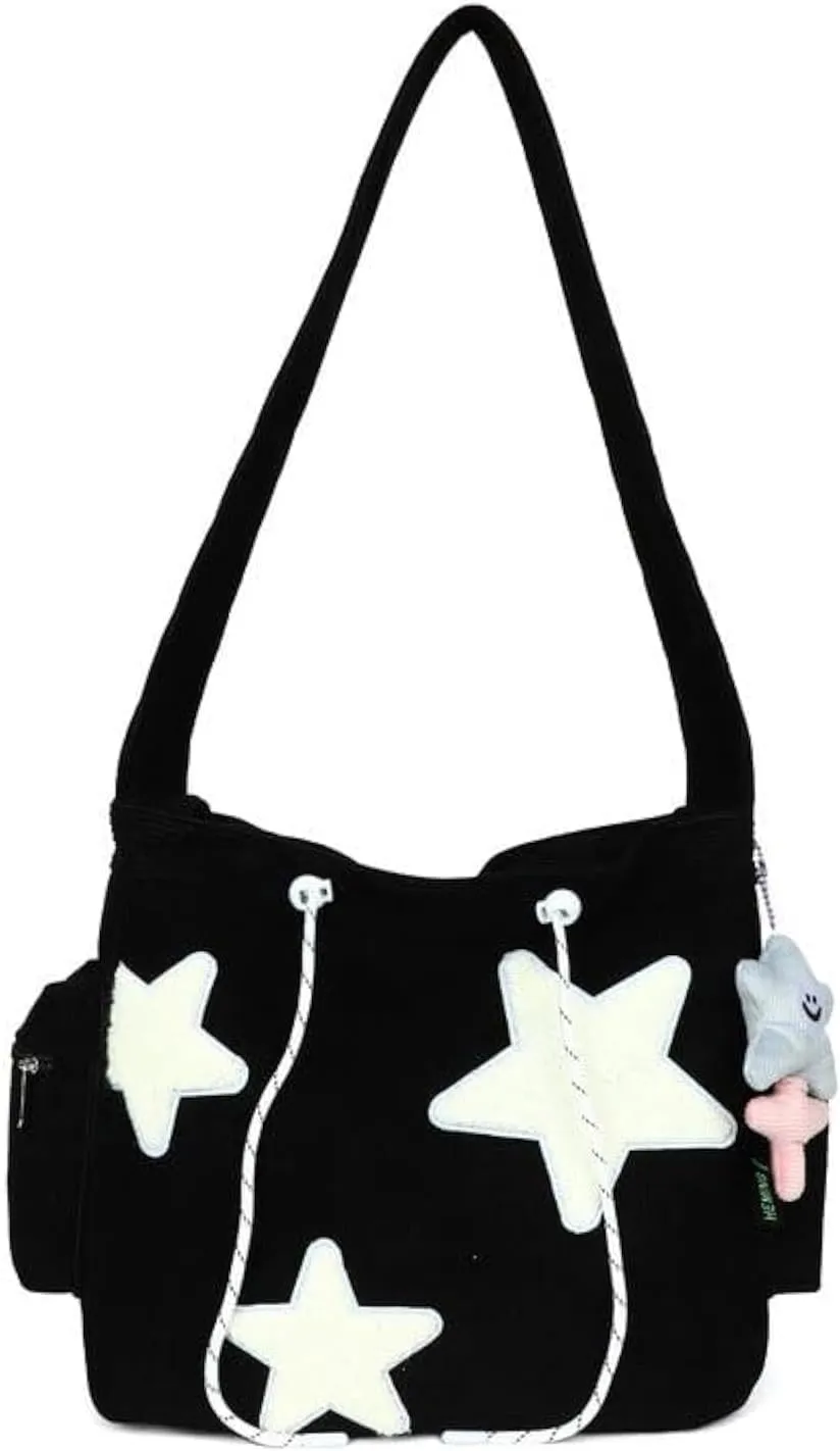 Cute Star Messenger Bag, Y2k Crossbody Bag, Kawaii Purse Canvas Crossbody, Aesthetic Shouder Bag For Women