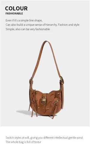 Cute Top Handle Bags for Women, Fashion Crossbody Shoulder Handbags Aesthetic Top Handle Bag Grunge Daily Sling Purse (brown)