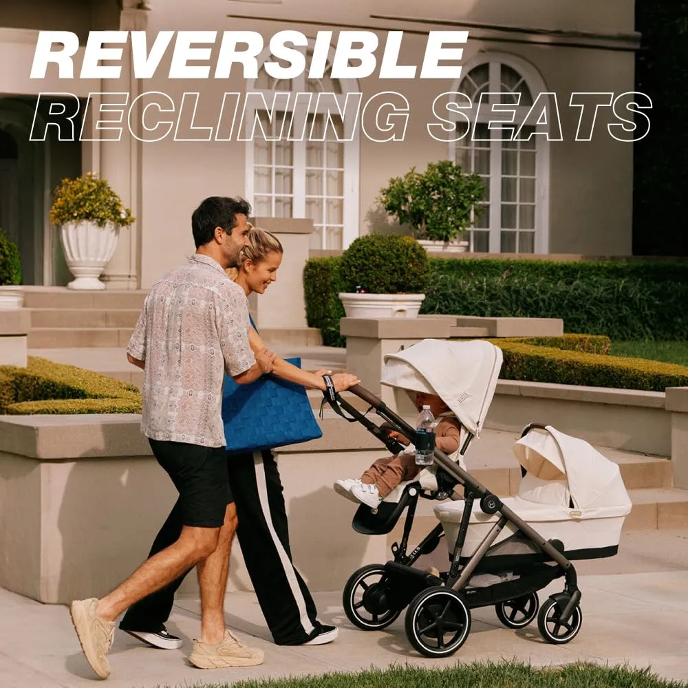 Cybex Gazelle S All-in-One Toddler and Baby Stroller with Over 20 Modular Configurations, Ergonomic Near-Flat Recline, Shopper Basket, and Compact Fold, Moon Black