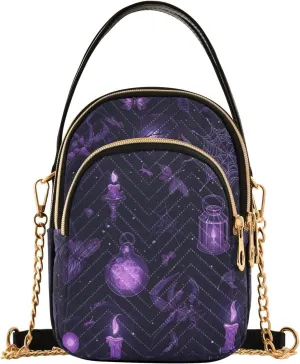 Dark Wind Vampire Web Mystery Purple trendy sling bag for women crossbody with multi pockets handbags for traveling