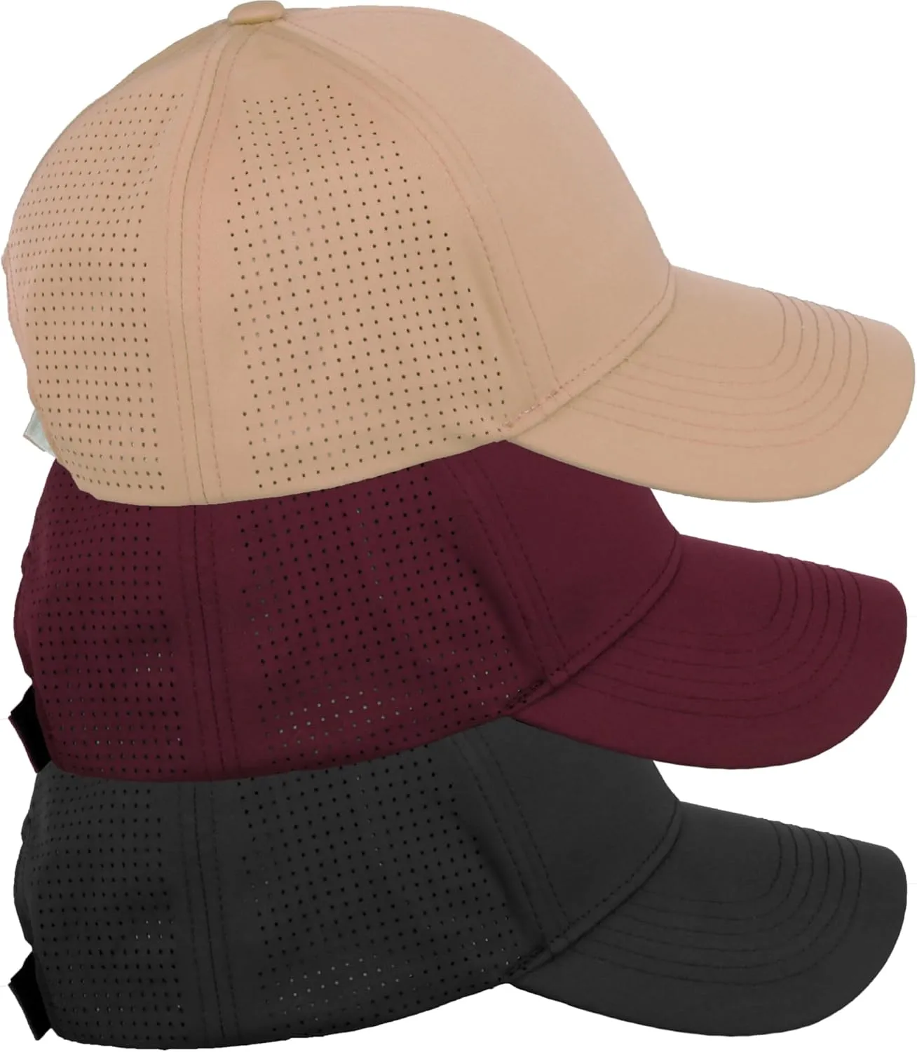 Daxton Air Cool Tech Hat Ventilated Micro Holes Structured High Profile Baseball Cap Multi 3 Pack