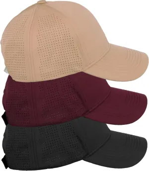Daxton Air Cool Tech Hat Ventilated Micro Holes Structured High Profile Baseball Cap Multi 3 Pack
