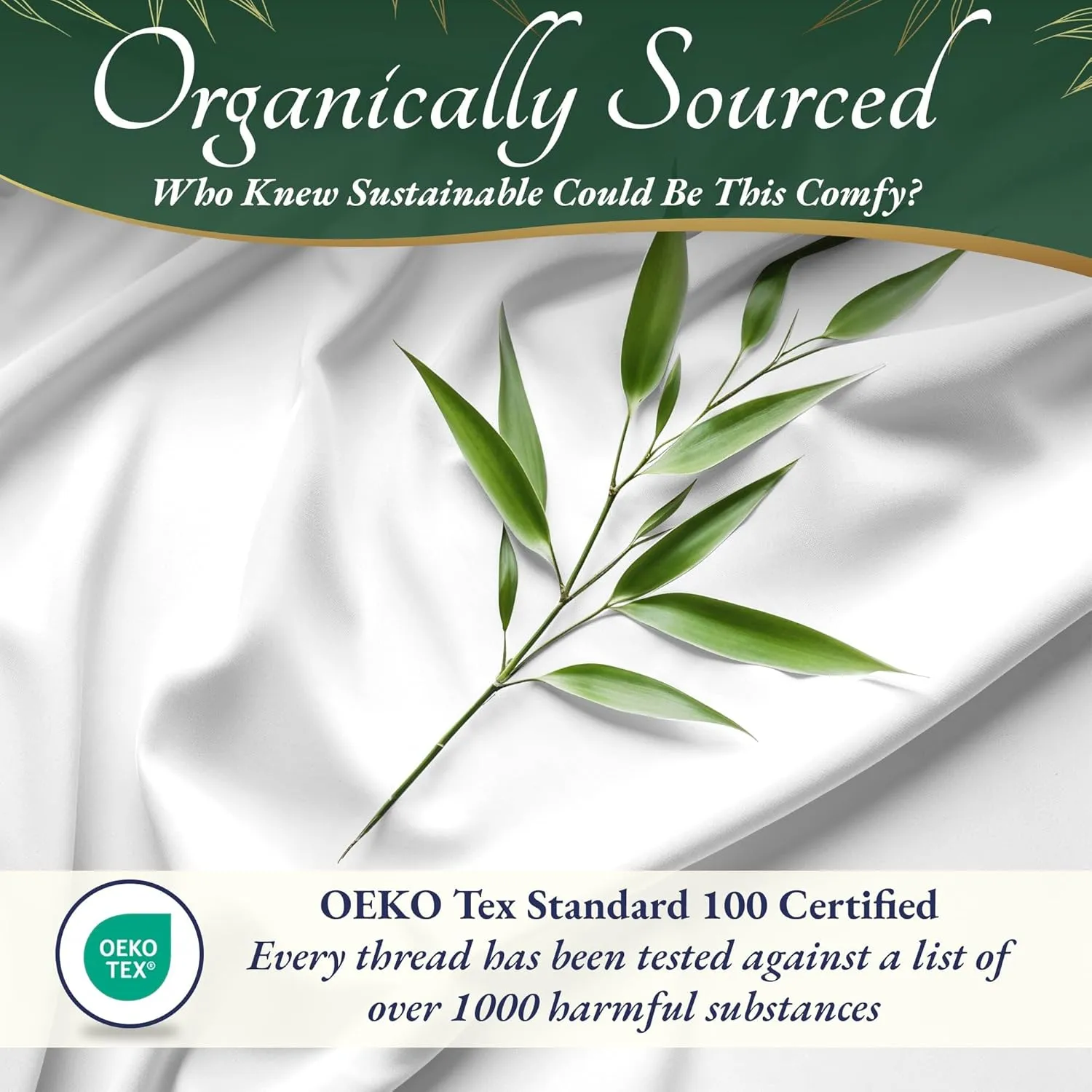 DECOLURE 100% Organic Viscose Derived from Bamboo Sheets Queen Size 6pcs - Ultra Soft & Luxuriously Cooling, 17" Deep Pocket, Double Stitching, Perfect for Hot Sleepers - Queen Bed Sheets (White)