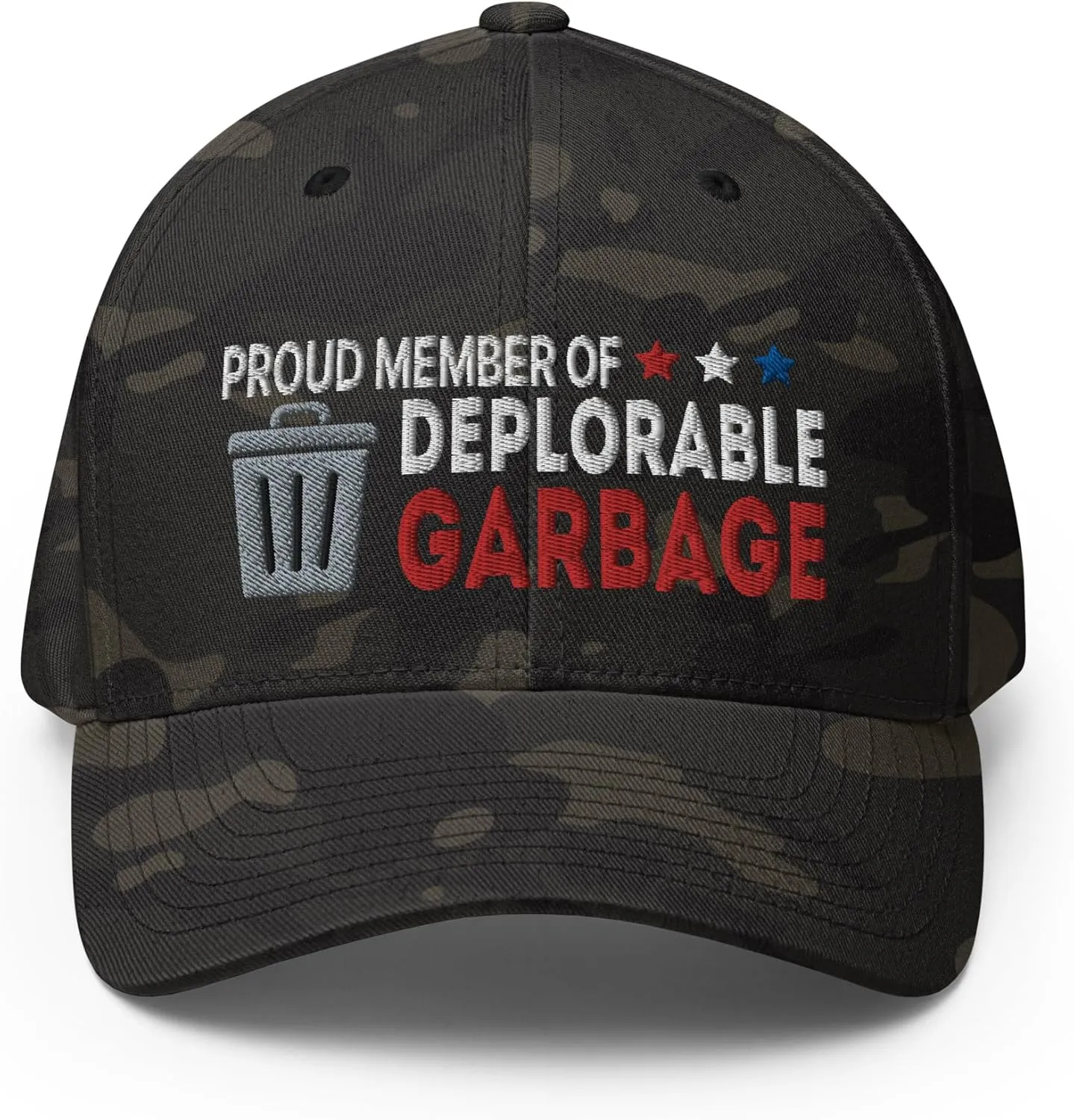 Deplorable Garbage Proud Member Fitted Baseball Hat for Men Women