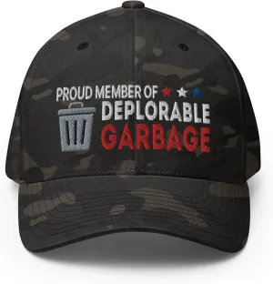 Deplorable Garbage Proud Member Fitted Baseball Hat for Men Women