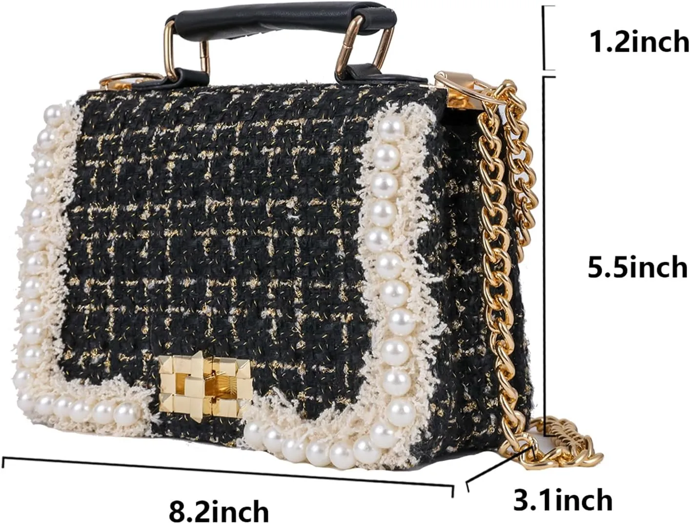 Designer Crossbody Bags for Women Leather Quilted Shoulder Tweed Purses Clucth Small Top Handle Handbag Evening Bags