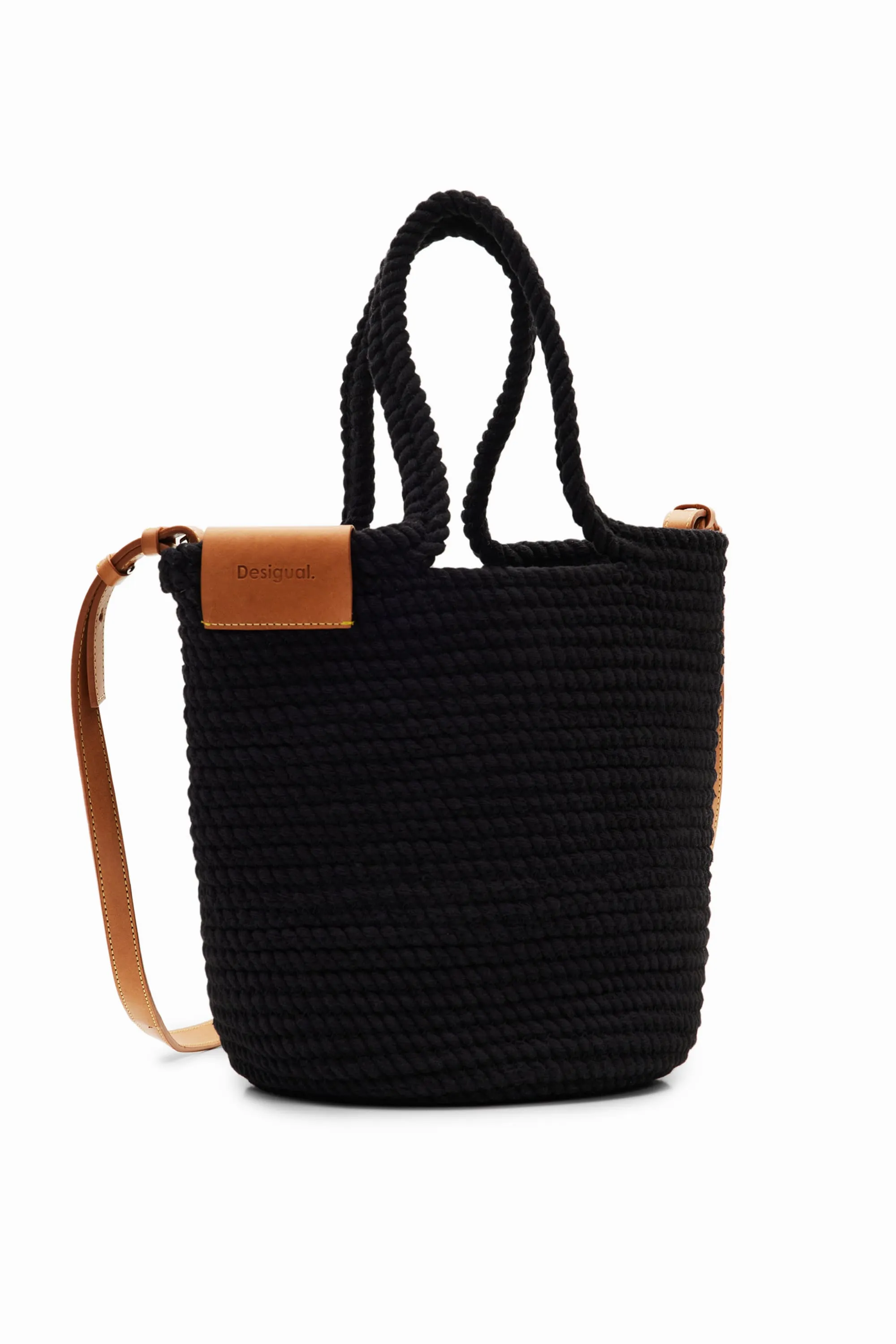 Desigual Cestas Trenzadas Woven Basket & Leather Bag 24SAXO05