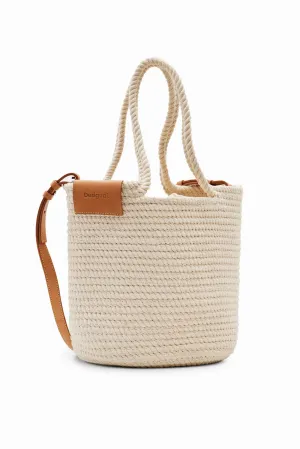 Desigual Cestas Trenzadas Woven Basket & Leather Bag 24SAXO05