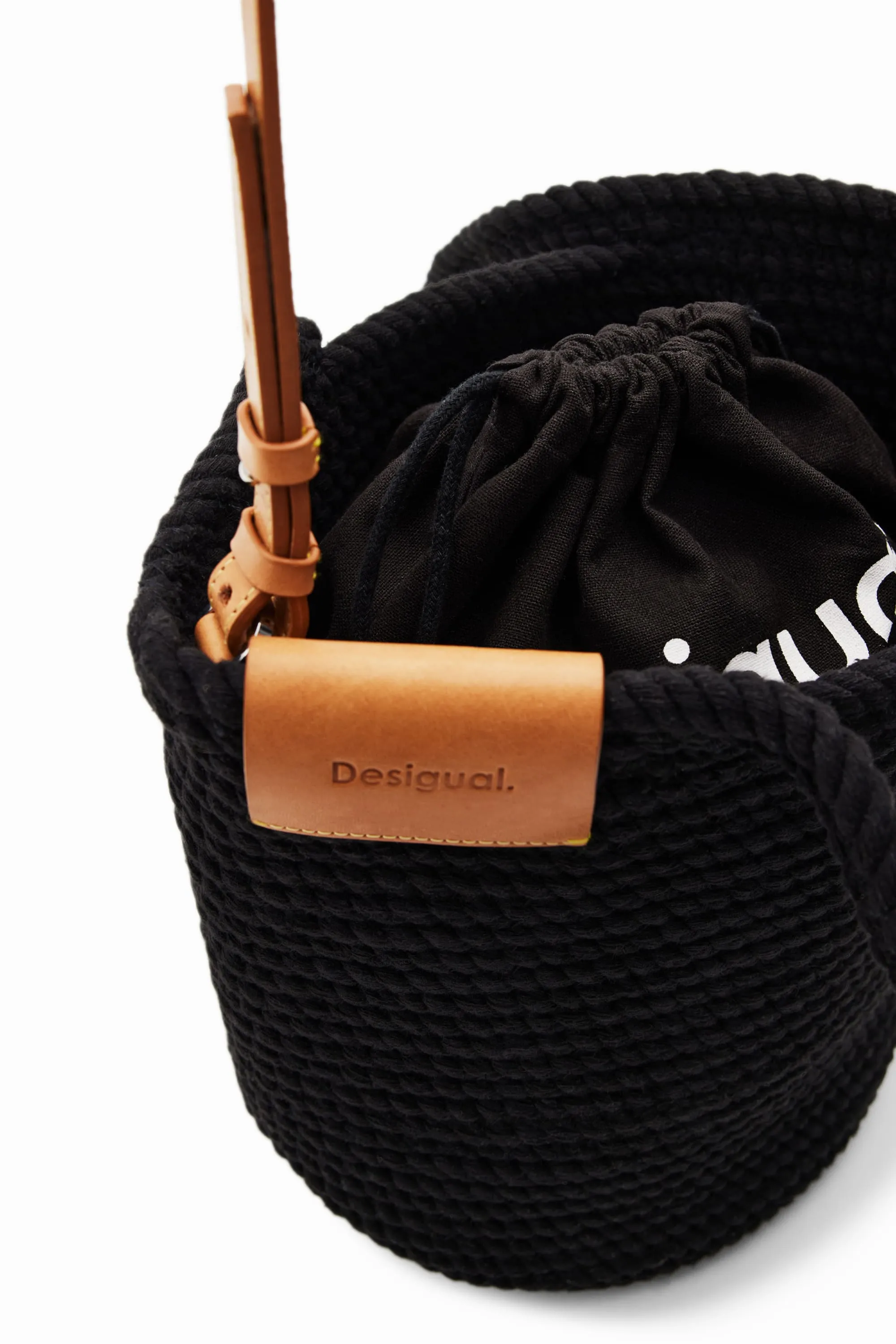 Desigual Cestas Trenzadas Woven Basket & Leather Bag 24SAXO05